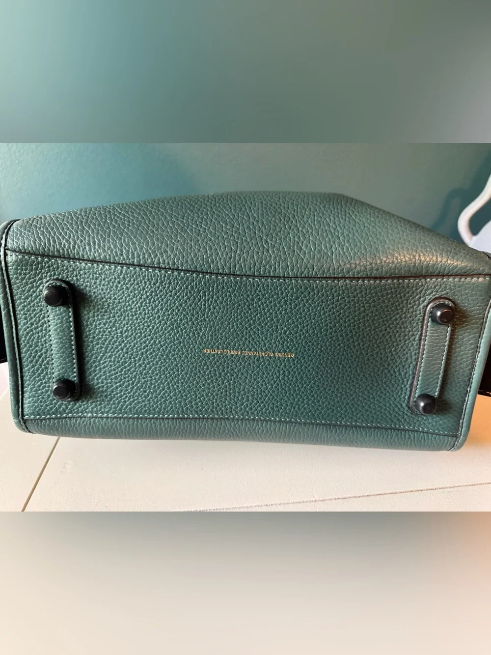 Coach 1941 Rogue with whipstitch handles in teal - Picture 8 of 11